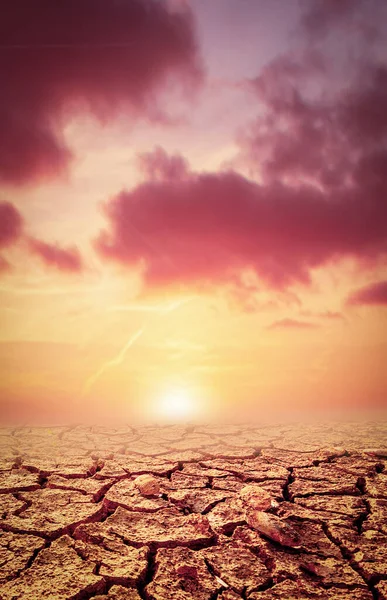 Foto Toont Het Effect Van Droogte Gebarsten Grond Geen Seizoensregen — Stockfoto