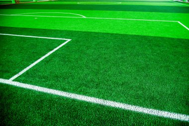 Spor alanı yüzeyi, beyaz işaretli çimenler