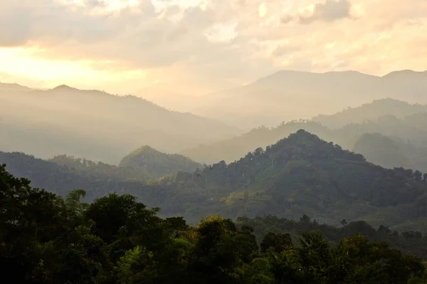 beautiful green landscape with mountains, outdoor shot