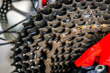 Arka plan olarak bisiklet viteslerini kapat