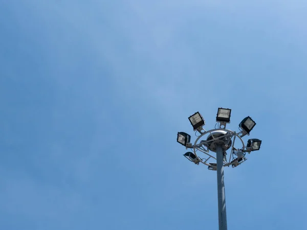 Street Light Construction Projectors Blue Sky — Stock Photo, Image