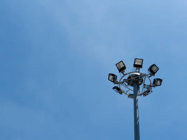 Street Light Construction Projectors Blue Sky — Stock Photo, Image