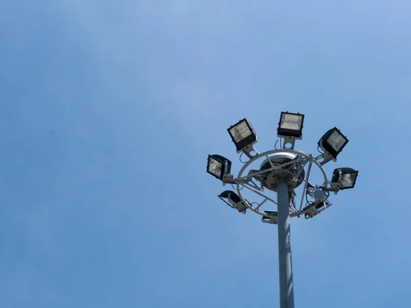 Street Light Construction Projectors Blue Sky — Stock Photo, Image