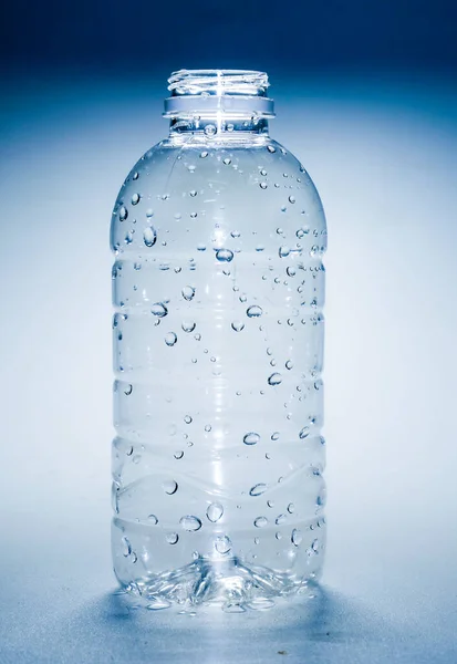 Clear plastic water bottle on a white background. plastic waste water bottle on white background