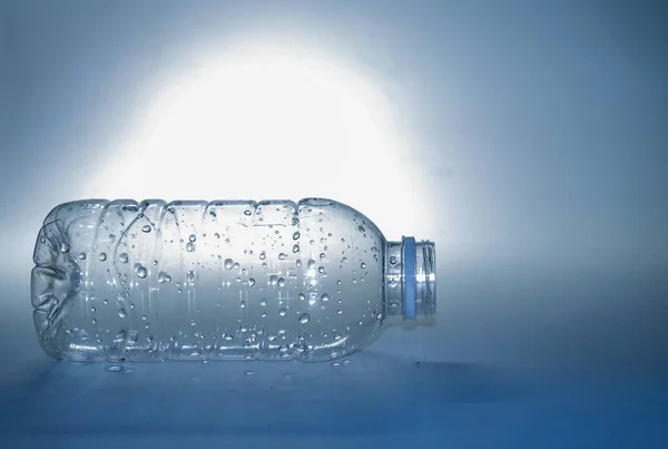 Clear plastic water bottle on a white background. plastic waste water bottle on white background