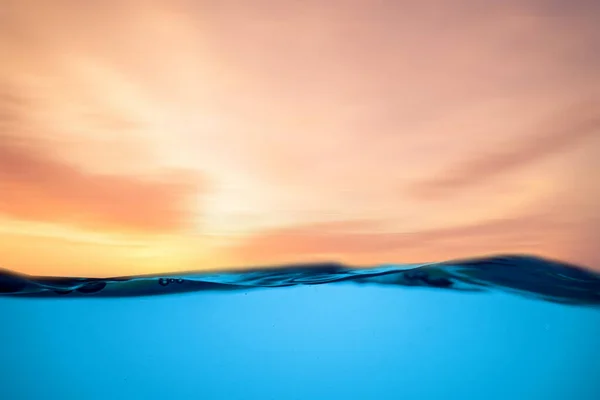 Blue sea water. Ocean surface natural background on sky. low angle view water background. BLUE UNDER WATER waves