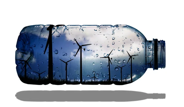 Imagen Diseño Concepto Natural Una Botella Transparente Concepto Residuos Plásticos — Foto de Stock