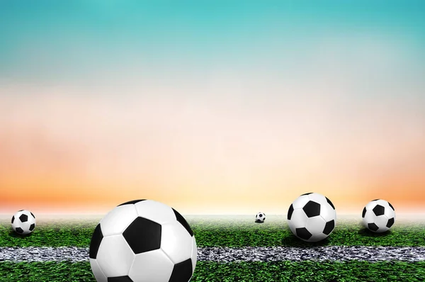 Soccer Ball Light Background Lawn Content Copy Space Football Concept — Stock Photo, Image