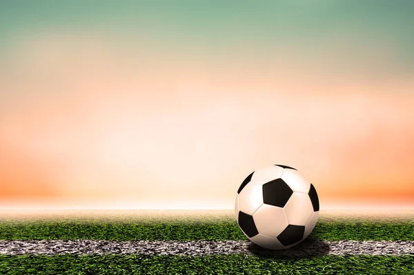 Soccer Ball Light Background Lawn Content Copy Space Football Concept — Stock Photo, Image