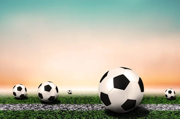 Soccer Ball Light Background Lawn Content Copy Space Football Concept — Stock Photo, Image