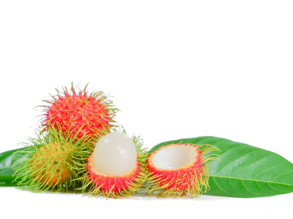 Rambutan Mûr Est Délicieux Manger Rambutan Sur Fond Blanc Concept — Photo