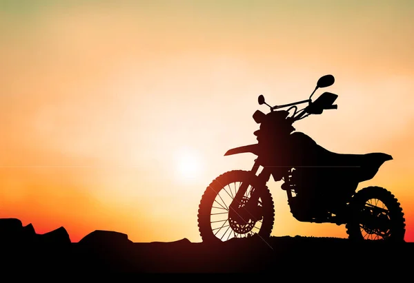 Motocross Silhouette Abend — Stockfoto