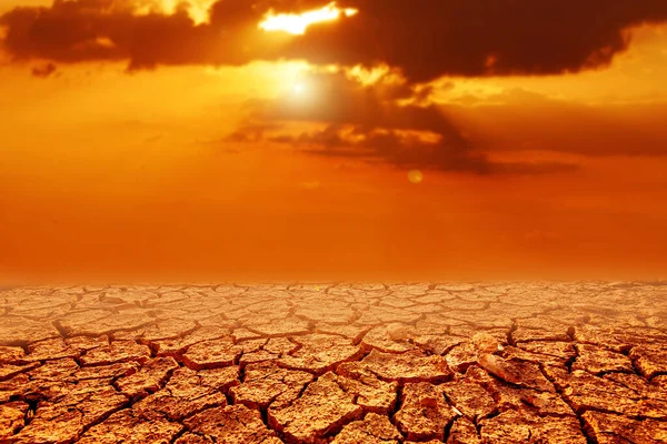 Land Cracked Rain Does Fall Season Drought Due Global Warming — Stock Photo, Image