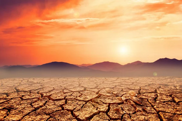 Land Cracked Rain Does Fall Season Drought Due Global Warming — Stock Photo, Image