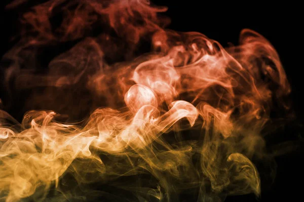 Fluffy Puffs Smoke Fog Black Background — Stock Photo, Image