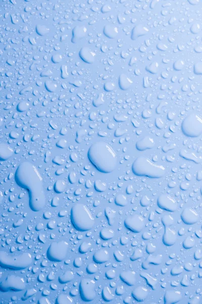 Abstracte Achtergrond Afbeelding Van Verfrissende Water Druppels Blauwe Achtergrond — Stockfoto