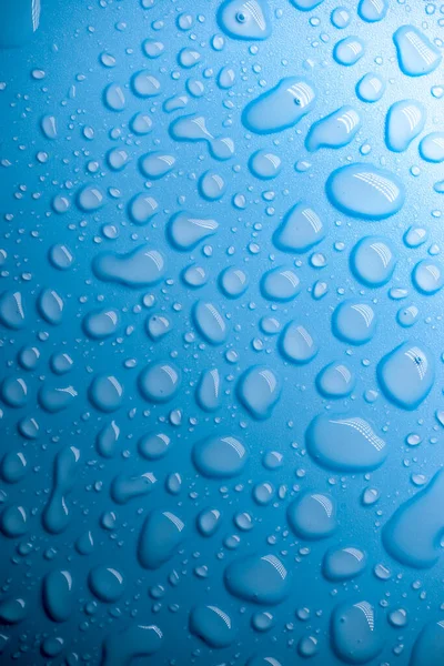 Abstrato Imagem Fundo Refrescante Gotas Água Fundo Azul — Fotografia de Stock