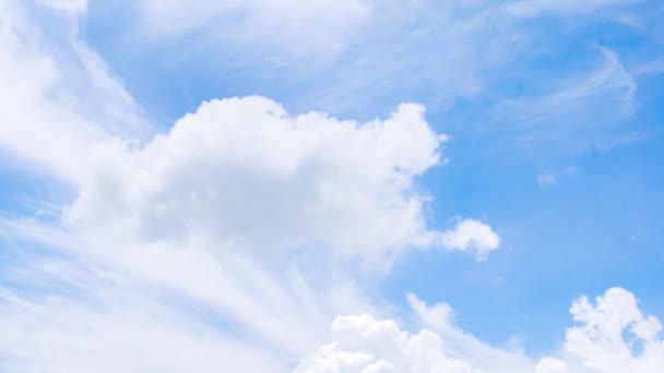 Zeitraffer Video Von Wolken Bewegung Auf Blauem Himmel Hintergrund Naturkonzept — Stockvideo