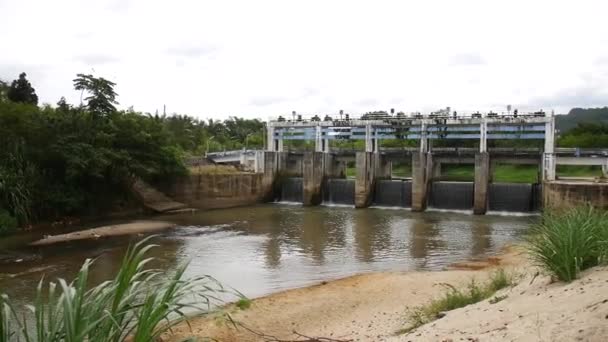 Barragens Bloqueiam Pequenos Canais Sistemas Irrigação Rural — Vídeo de Stock