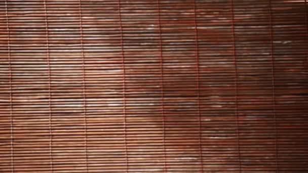 Esteira Bambu Textura Fundo — Vídeo de Stock