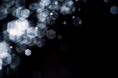 Bokeh 'in soyut arkaplan resmi altıgen şekil bulanıklaştırıcı lens tarafından oluşturuldu.