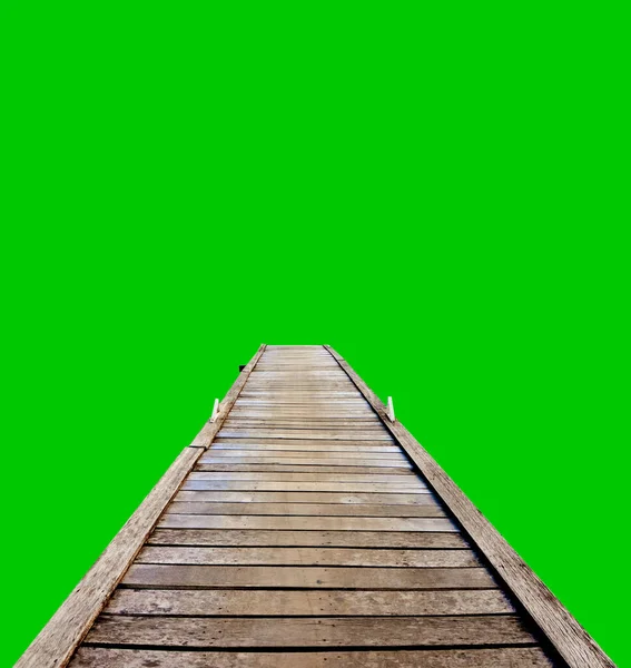 Stary Drewniany Most Kolorowym Tle Ścieżką Wycinania Łatwy Pracy Nad — Zdjęcie stockowe