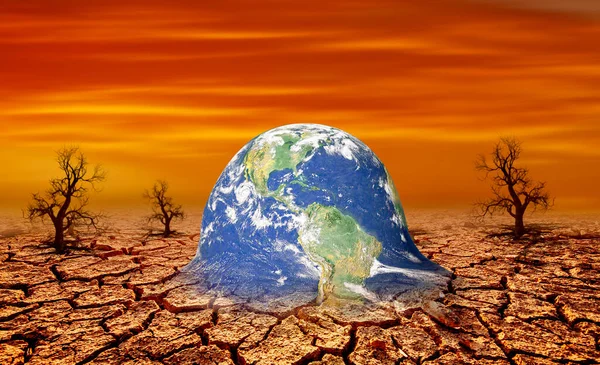 Zukünftige Weltweite Veränderungen Der Globalen Erwärmung — Stockfoto