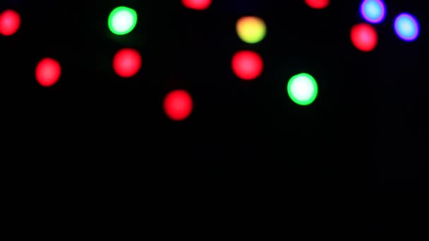 Renkli Noel Işıkları Bokeh Etkisi Tasarımınız Için Sanatsal Soyut Odaklanmış — Stok video