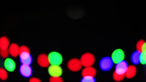 Colorato Effetto Bokeh Luci Natale Sfondo Artistico Astratto Sfocato Tuo — Video Stock