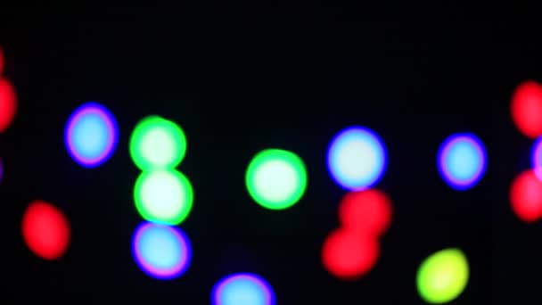 Colorido Natal Luzes Bokeh Efeito Artístico Abstrato Fundo Desfocado Para — Vídeo de Stock