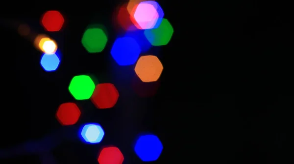 Colorido Natal Luzes Bokeh Efeito Artístico Abstrato Fundo Desfocado Para — Fotografia de Stock