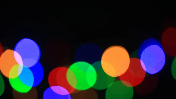 Colorido Natal Luzes Bokeh Efeito Artístico Abstrato Fundo Desfocado Para — Fotografia de Stock