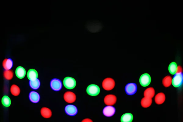 Kolorowe Światła Bożonarodzeniowe Efekt Bokeh Artystyczne Abstrakcyjne Nieostre Tło Dla — Zdjęcie stockowe