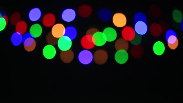 Colorate Luci Natale Effetto Bokeh Sfondo Artistico Astratto Sfocato Tuo — Video Stock