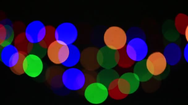 Colorate Luci Natale Effetto Bokeh Sfondo Artistico Astratto Sfocato Tuo — Video Stock