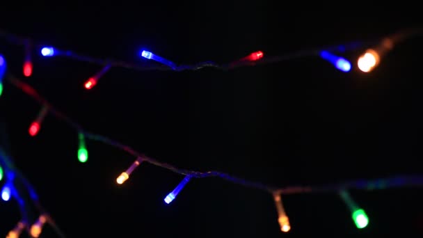 Πολύχρωμα Χριστουγεννιάτικα Φώτα Bokeh Αποτέλεσμα Καλλιτεχνικό Αφηρημένο Αποεστιασμένο Φόντο Για — Αρχείο Βίντεο