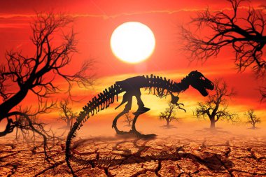 Kurak ve kurak bölgelerde dinozor iskeletleri