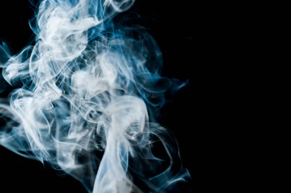 Fluffy Puff Smoke Fog Fekete Háttér — Stock Fotó