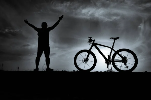 A black and white photo of a mountain bike for your project background.