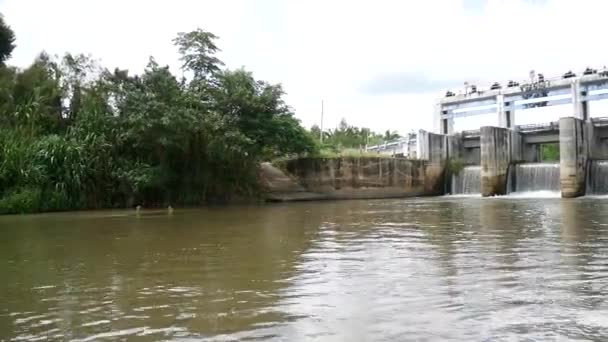 Pequenas Barragens Bloqueiam Canais Áreas Rurais Tailândia — Vídeo de Stock