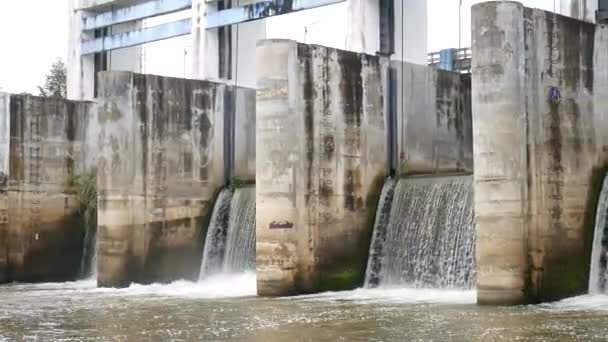 Pequeña Presa Que Bloquea Los Canales Para Uso Sistemas Riego — Vídeo de stock