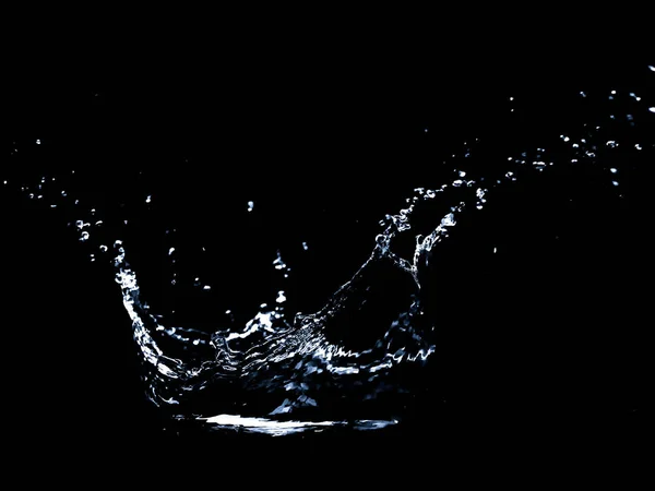 Брызги Воды Черном Фоне Вода Брызгает Черном Фоне Абстракция Диффузной — стоковое фото