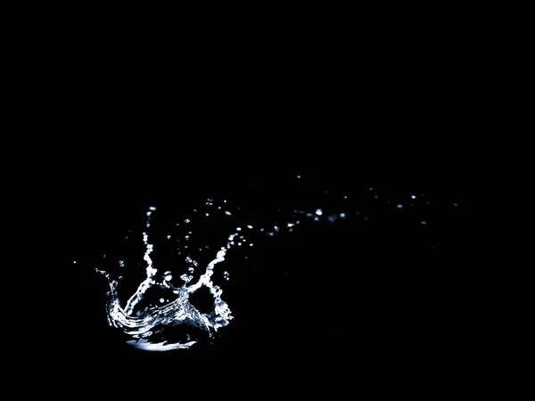 Espalhando Água Sobre Fundo Preto Água Espirra Sobre Fundo Preto — Fotografia de Stock