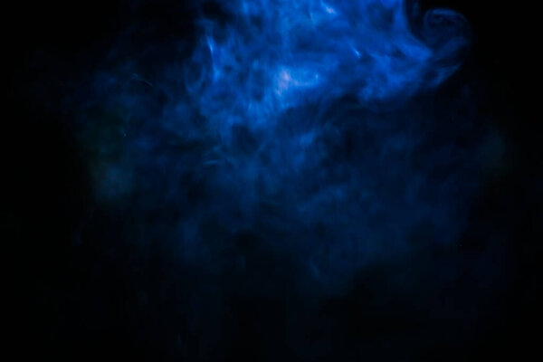 Blurred lens. Blue smoke on a black background. for background use. background image concept