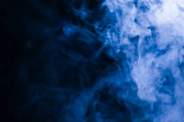 Lente Borrosa Humo Azul Sobre Fondo Negro Para Uso Fondo — Foto de Stock