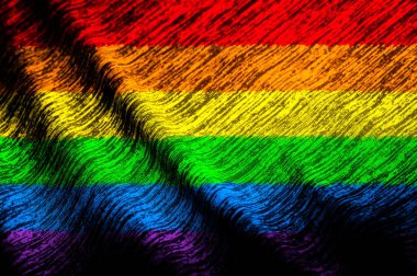 Cinsel çeşitlilik bayrağı. Gökkuşağı renkleri. LGBTQ gurur bayrağı. Gökkuşağı bayrağı. Gay gurur konsepti.