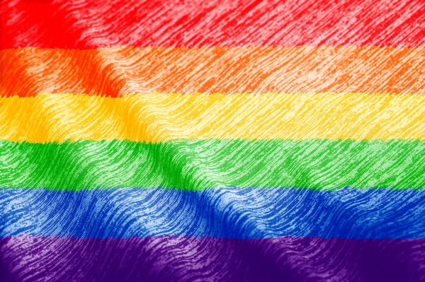 Szexuális Sokszínűség Zászlaja Szivárvány Színek Lmbtq Büszkeség Zászló Szivárvány Zászló — Stock Fotó