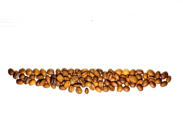 Fehér Alapon Izolált Kávébab Pörkölt Kávébab Fehér Alapon — Stock Fotó