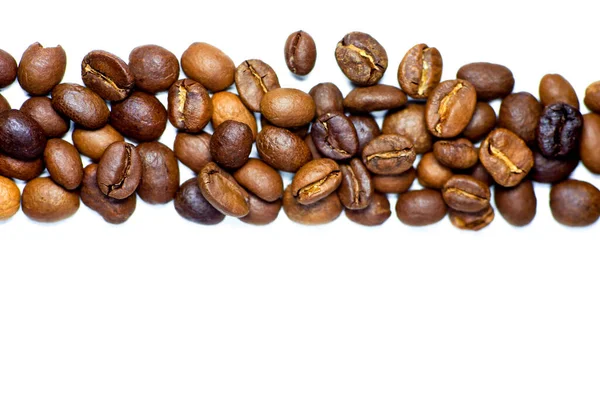 Coffee Beans Isolated White Background Roasted Coffee Beans White Background — Stock Photo, Image