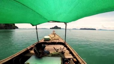 beautiful view with boat on sea  on nature background